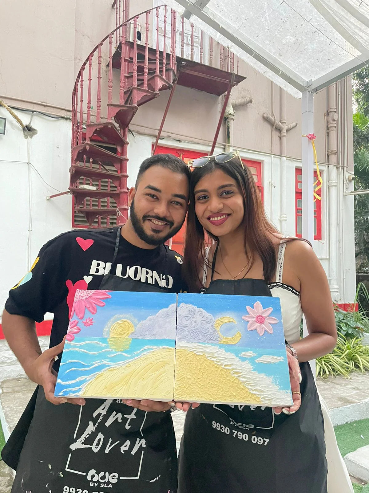 Textured Art Painting for Two
