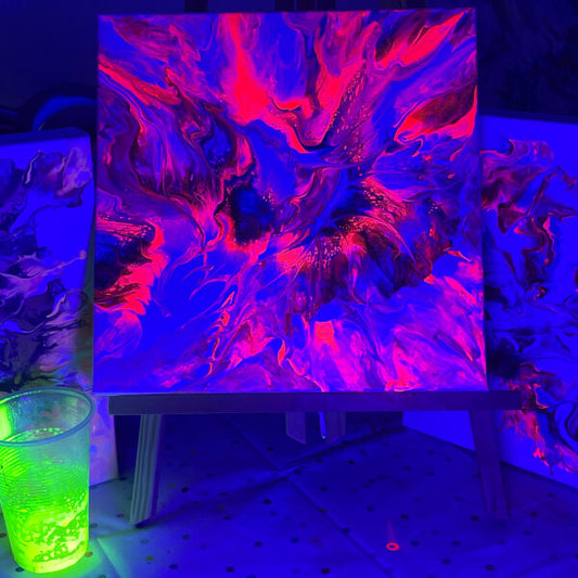Glow in the Dark Fluid Art: Neon Paint Experience for One