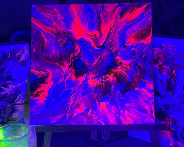 Glow in the Dark Fluid Art: Neon Paint Experience for One